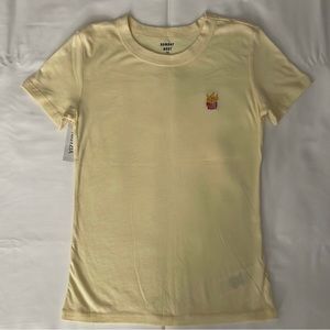 Aritzia Sunday Best Yellow French Fries T-shirt Sz XXS